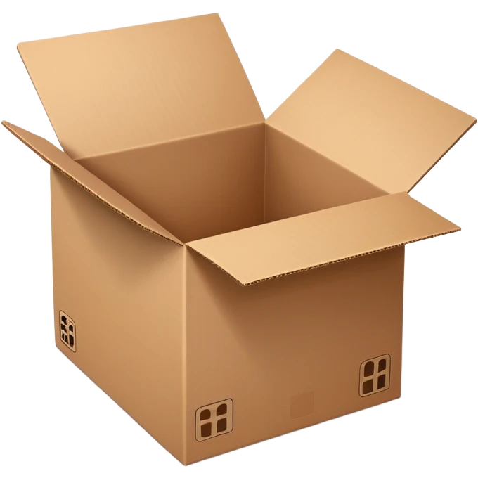 empty cardboard box, open top, brown color emoji