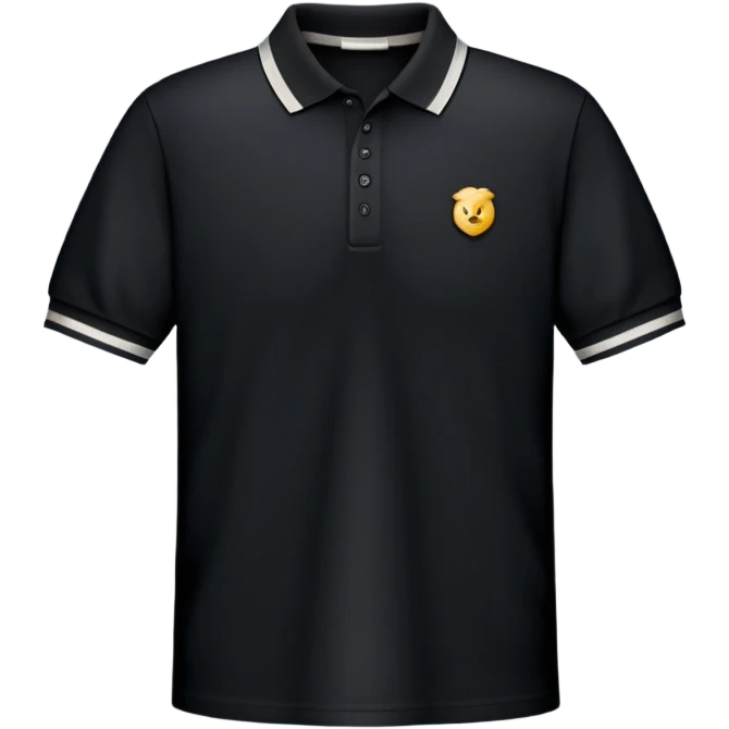Black polo shirt, classic collared shirt emoji