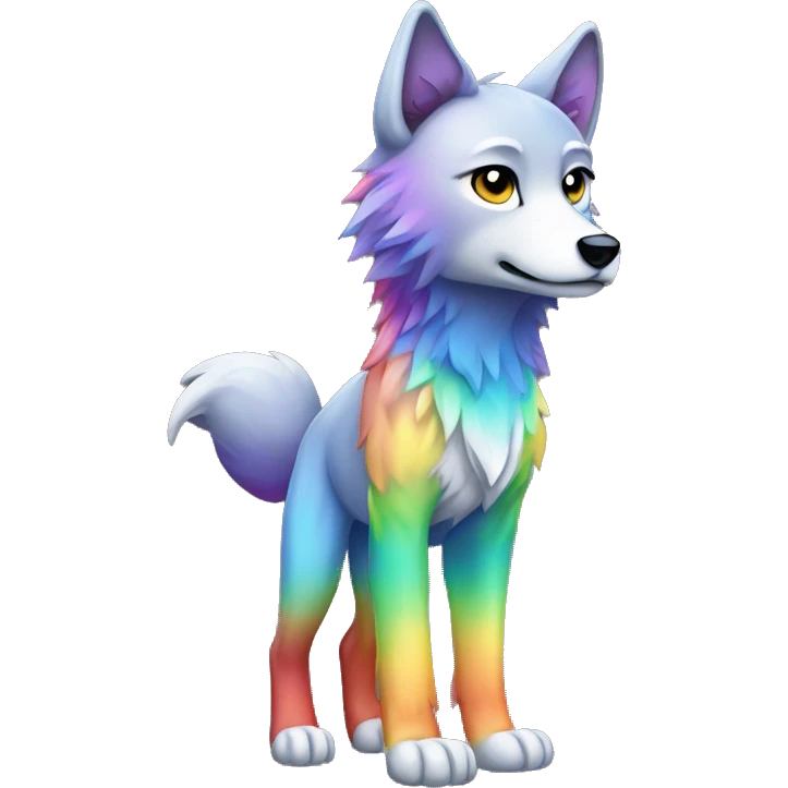 Rainbow Wolf Full Body emoji