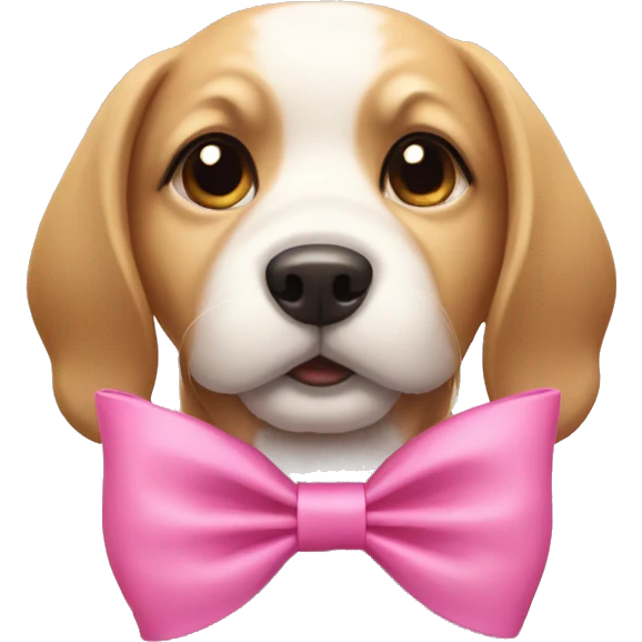 Dog wearing pink bow  emoji