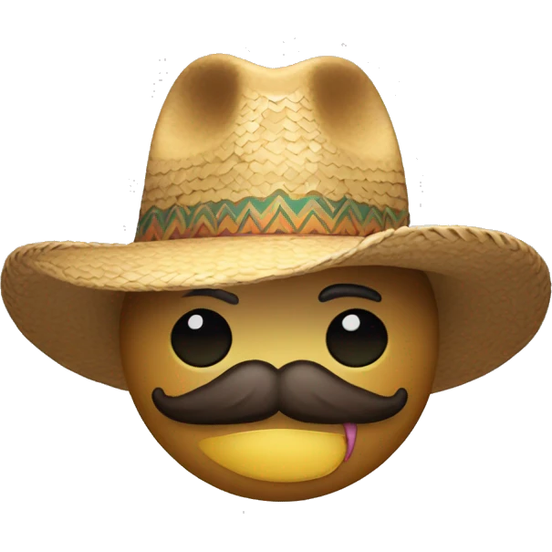 un gusano que tenga bigote y sombrero  emoji
