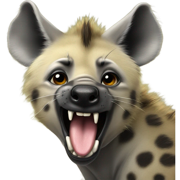 Hyena lick with mouth closed emoji