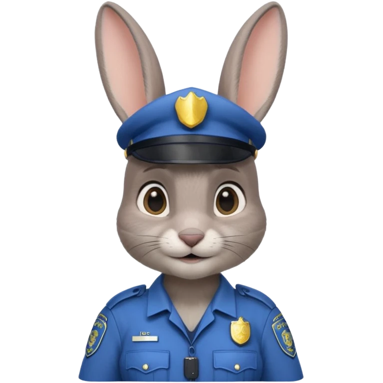 Judy Hopps (gray rabbit with a police suit, without a cap, big ear) from the Zootopia Disney movie emoji