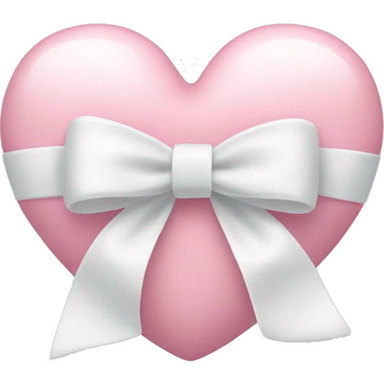 Pastel pink heart with white bow emoji