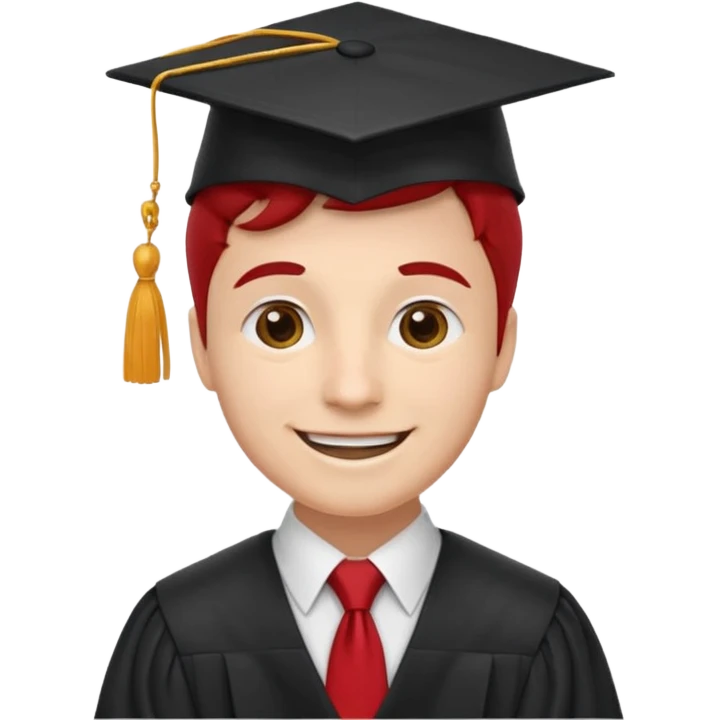 graduation day professor with red tie emoji