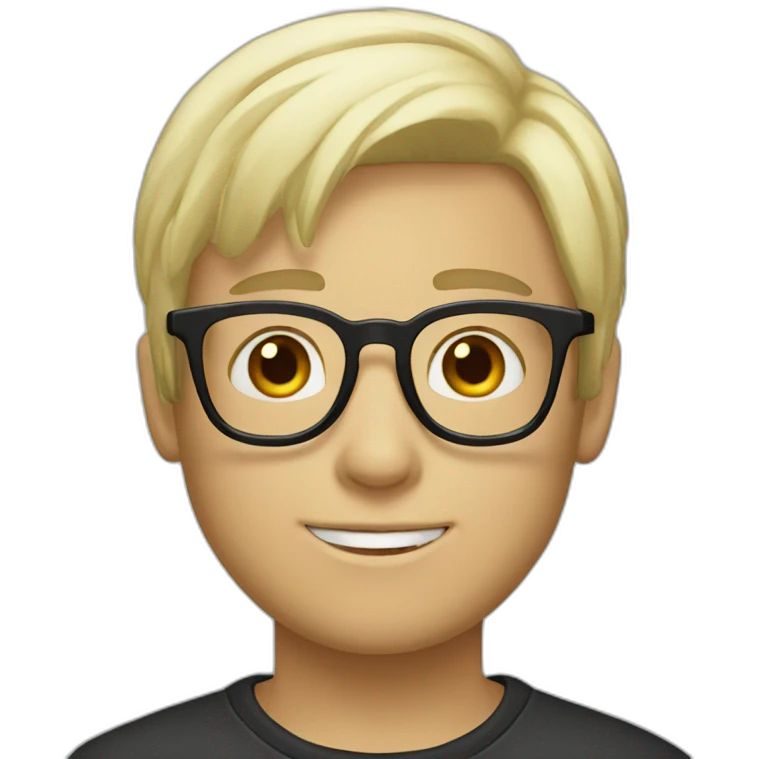 white blond hair with glasses boy emoji