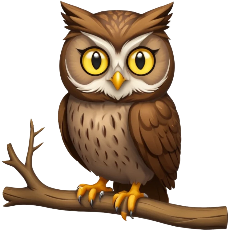 A owl with a cat head emoji