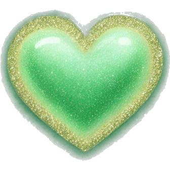 Heart with sparkle in sage green emoji