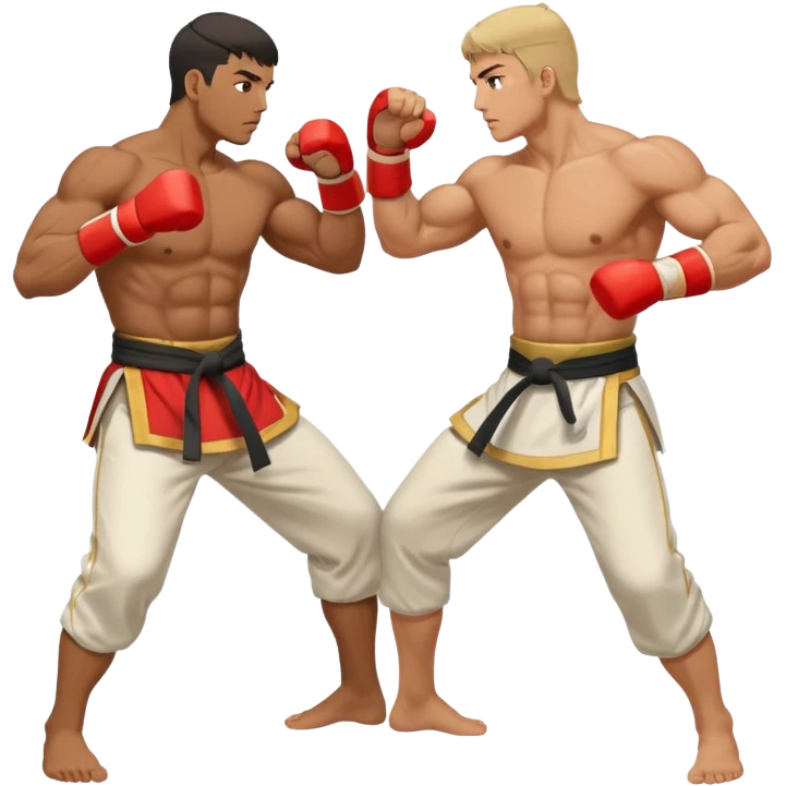 martial art battle between two men  emoji