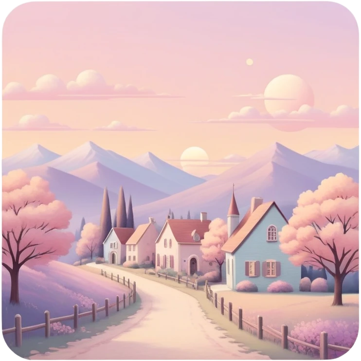 Pastel warm-colored romantic vintage aesthetic scenery scenic emoji
