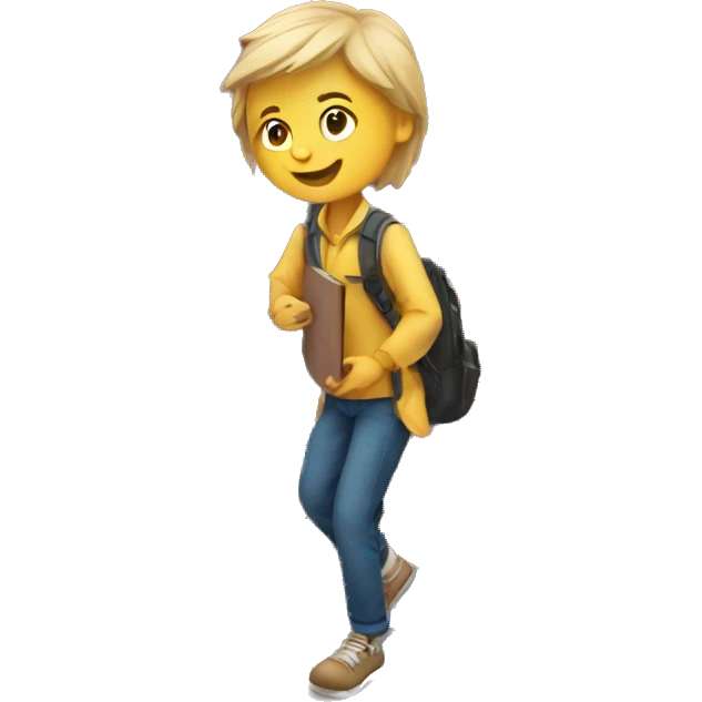 a white student making a step upstairs emoji