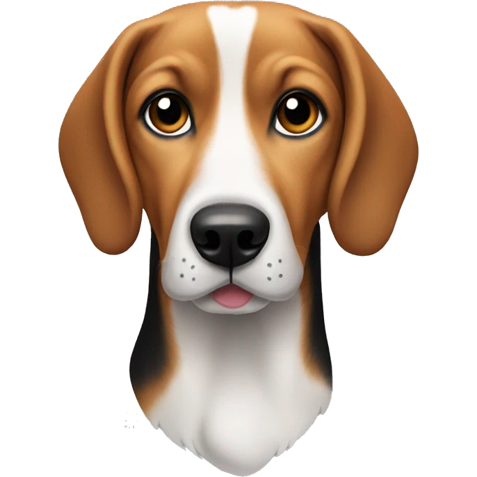 Beagle face with dark ears emoji