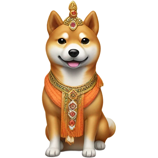 Shiba Inu as Indian god in old fashioned swimming suit emoji