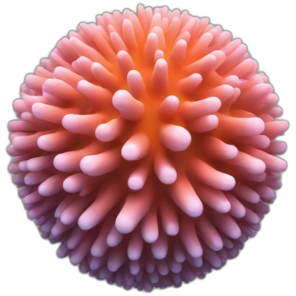 3d sphere with a cartoon Tropical coral skin texture emoji
