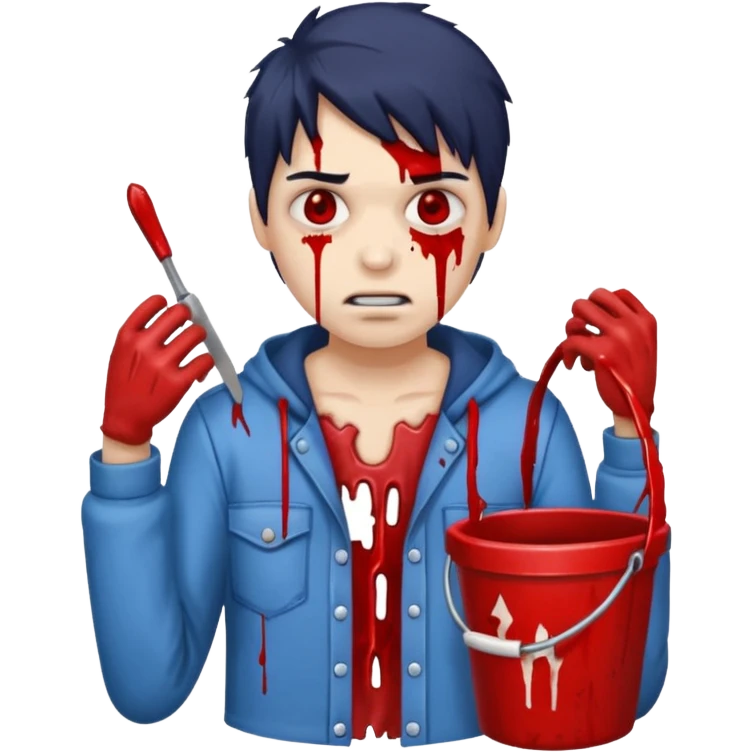 A pail white bloody character emoji