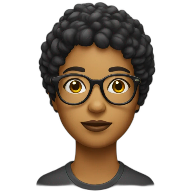CHICA PELO NEGRO con lentes emoji