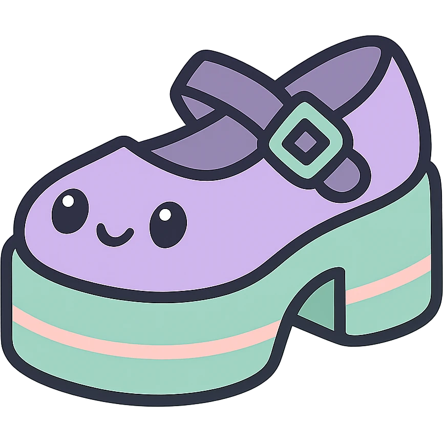 Remove the background, keep the shoes on a transparent background, kawaii style, no socks, no hearts. emoji