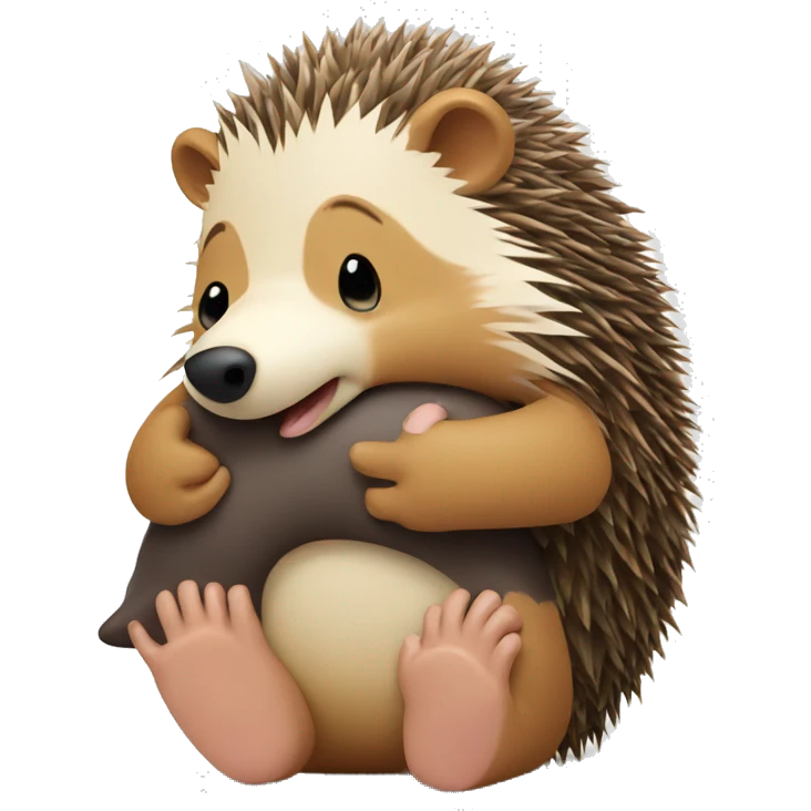 Hedgehog hugging bear  emoji