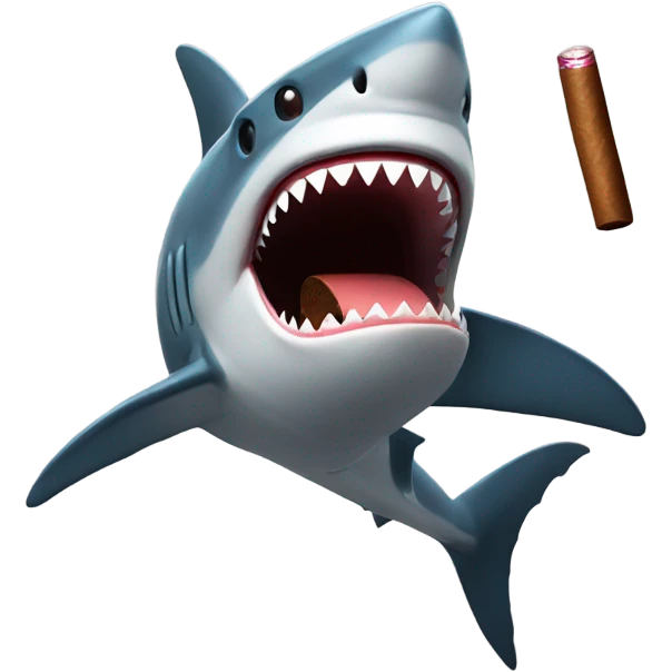 Shark smoking cigar emoji