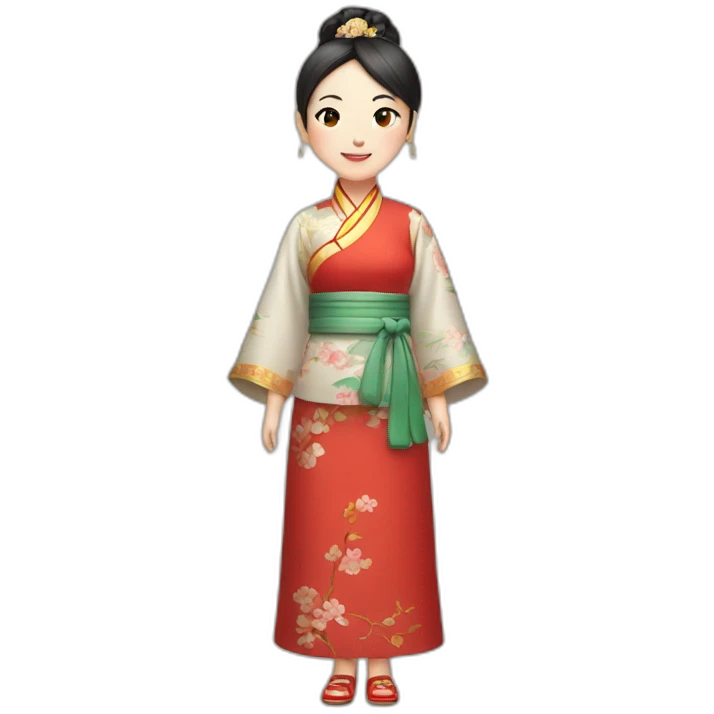 Chinese lady wear Chinese traditional clothes emoji
