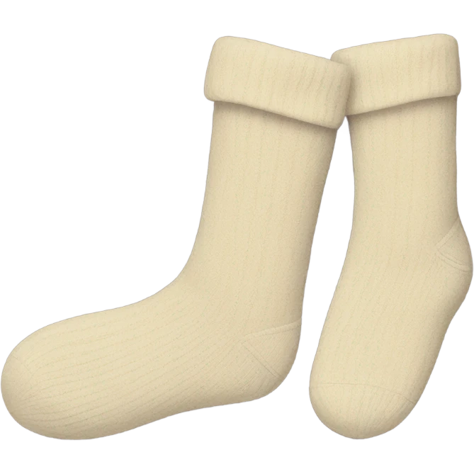 Two beige home socks emoji