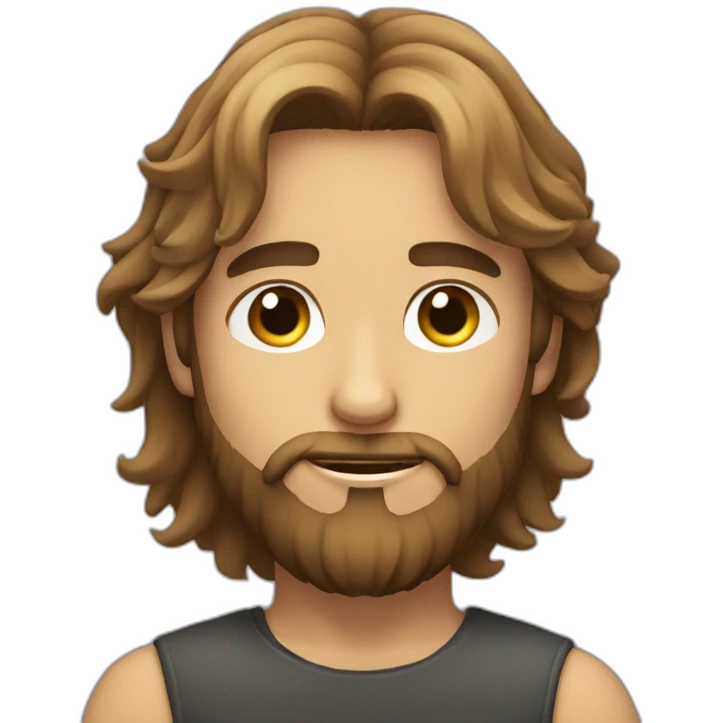 Bearded boy with long hair emoji