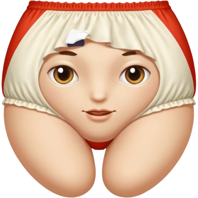 Cream pie pushed into females panties emoji