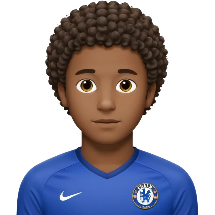 Chelsea player Esteban, with short curly hair and dark skin. emoji