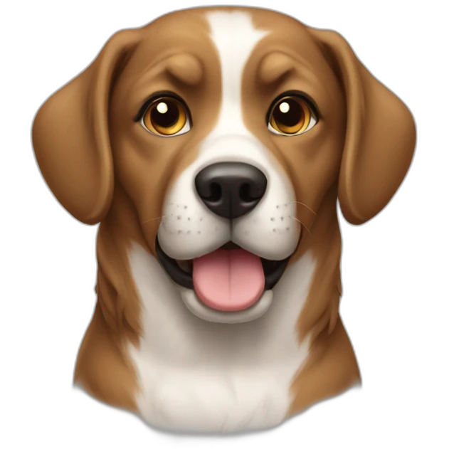 Chien avec un chat  emoji