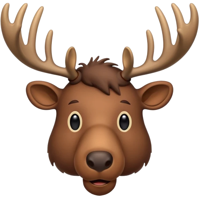 Flat design style moose emoji