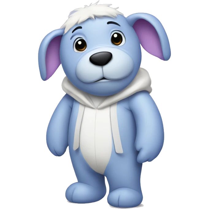 white teddy bear with eeyore costume  emoji