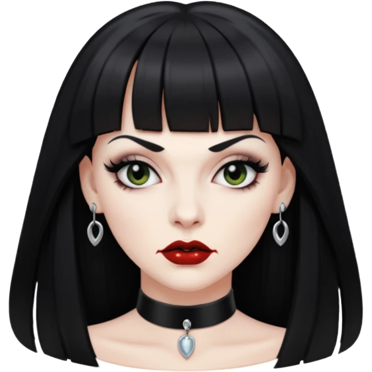 vampira com choker e franja emoji