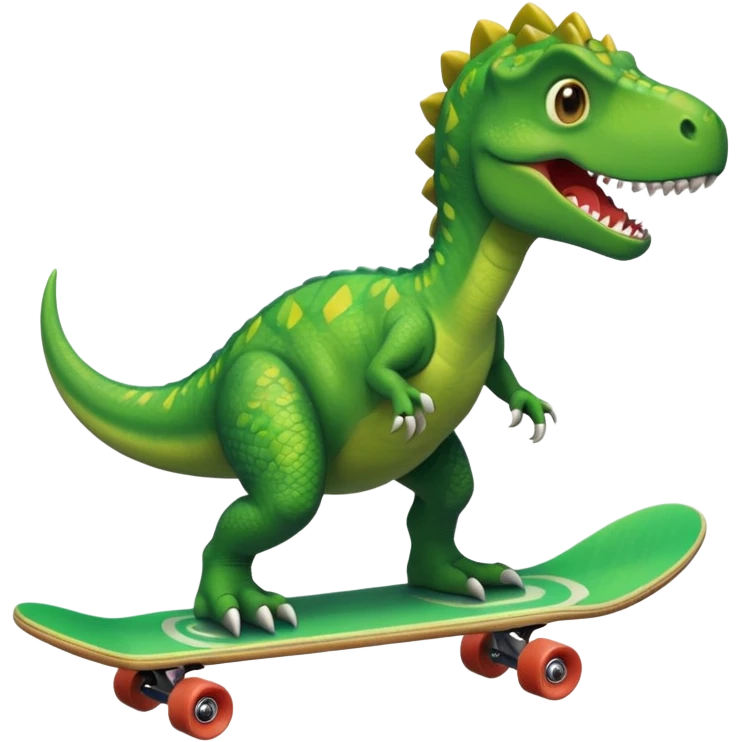 Dinosaur on a skateboard emoji