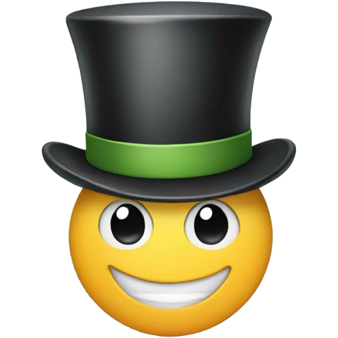 Spring smiling emoji with top hat emoji
