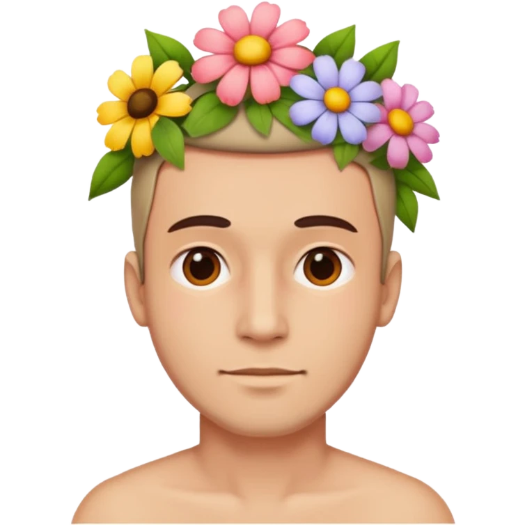 Man flowers head emoji
