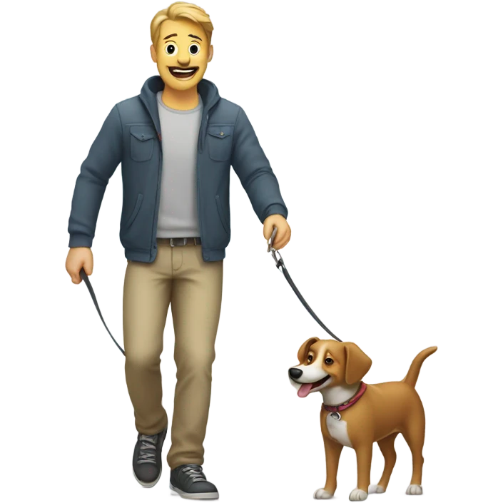 Man walking a dog emoji