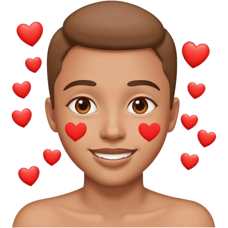 Love hearts around face emoji