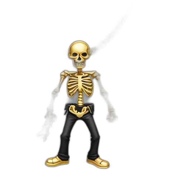 Zombie skeleton gangster  gold necklace  emoji