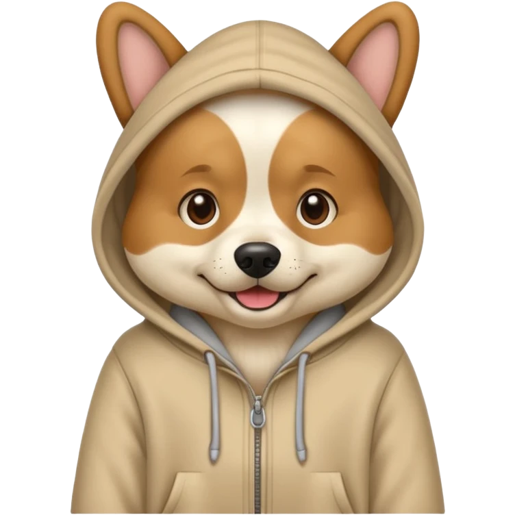 Dog wearing a hoodie emoji