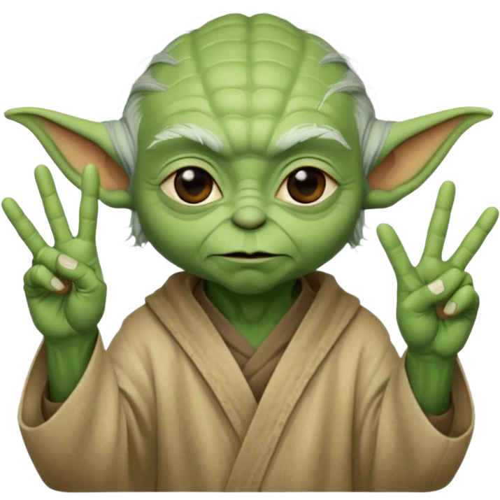 yoda qui fait le signe petit des doigts emoji