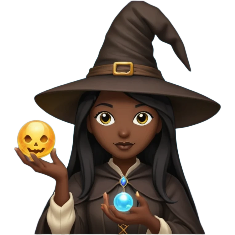 witch with a magic orb apple style emoji emoji