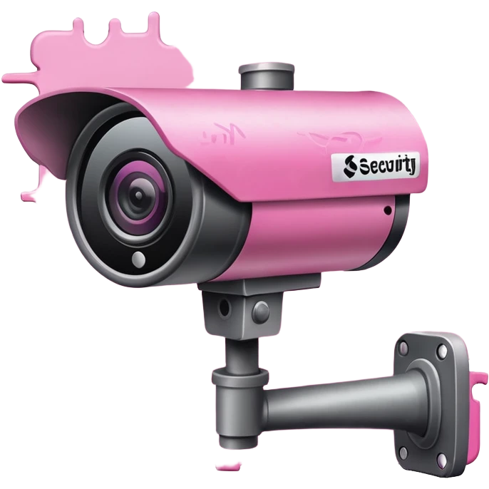Security Camera pink with graffity emoji