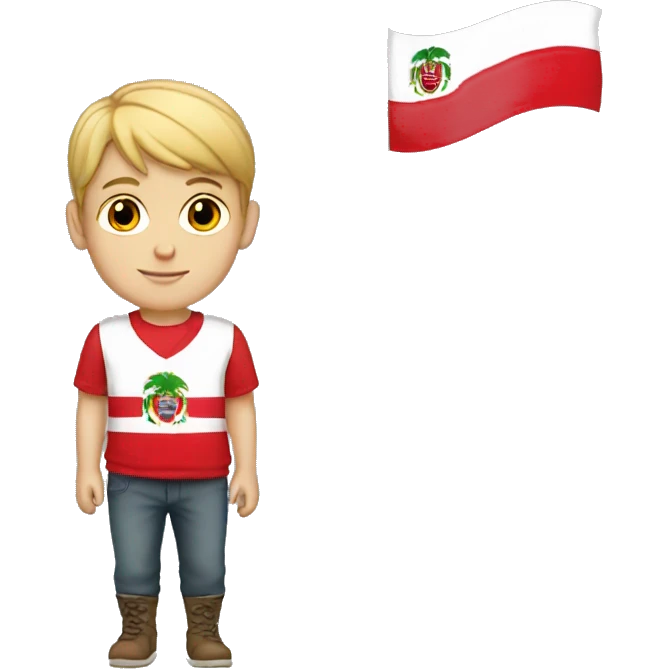 White boy wearing Peruvian flag emoji