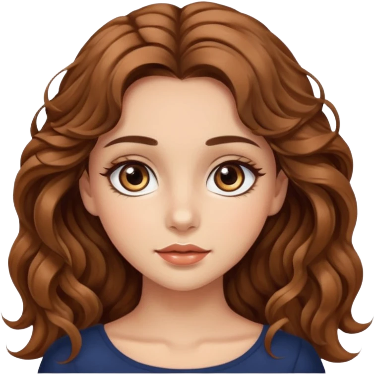 big brown eye long lashes wavy brown hair wheat skin beautiful girl  emoji