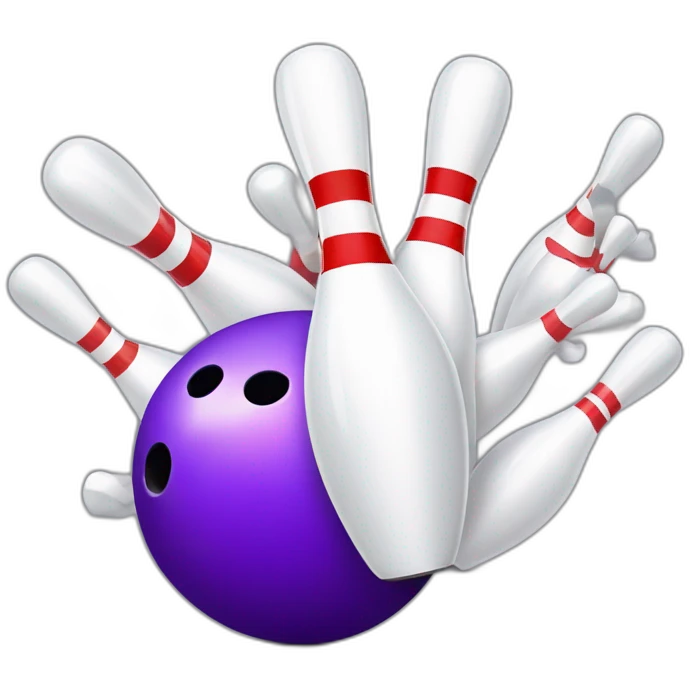 bowling ball is knocking down 3 pins emoji