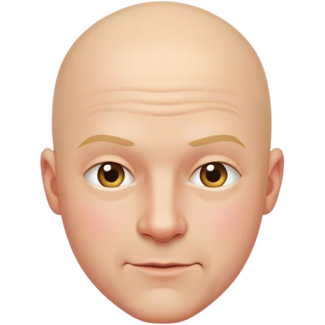 Kawaii bald man blushing emoji