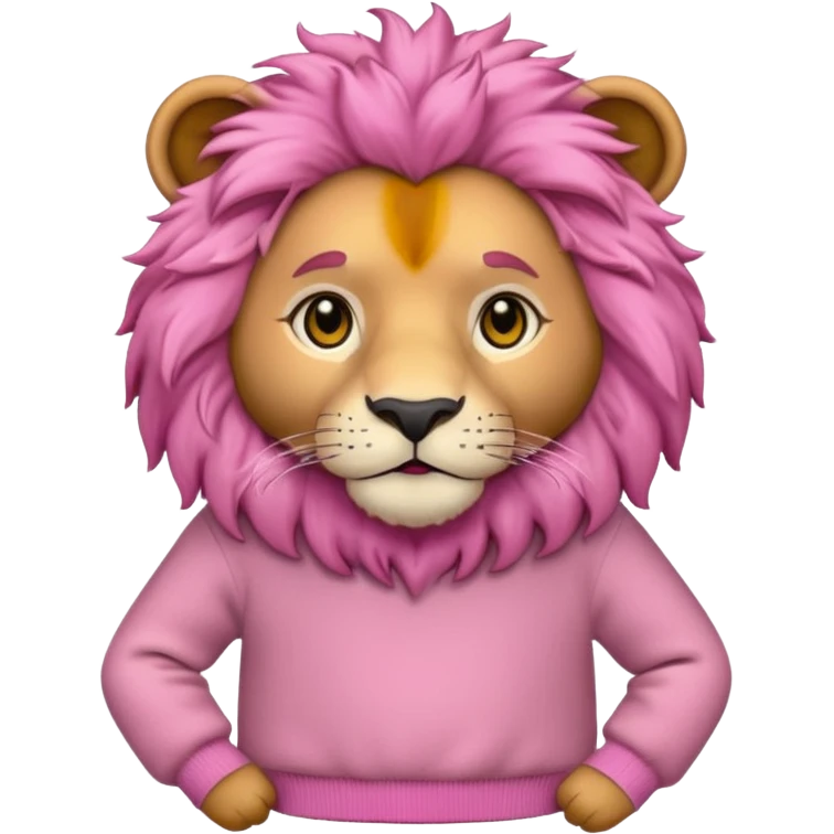 lion wearing pink jumper emoji
