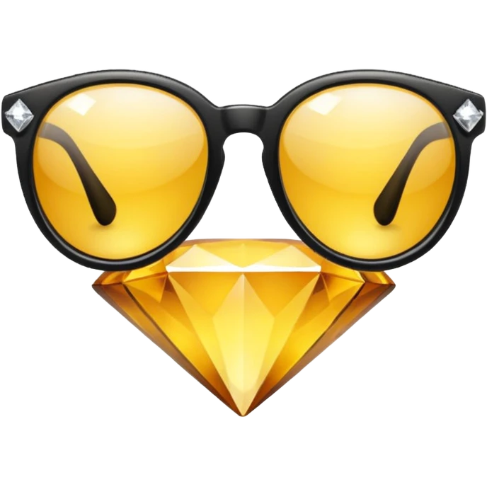 black glasses with diamond and golden in the back emoji