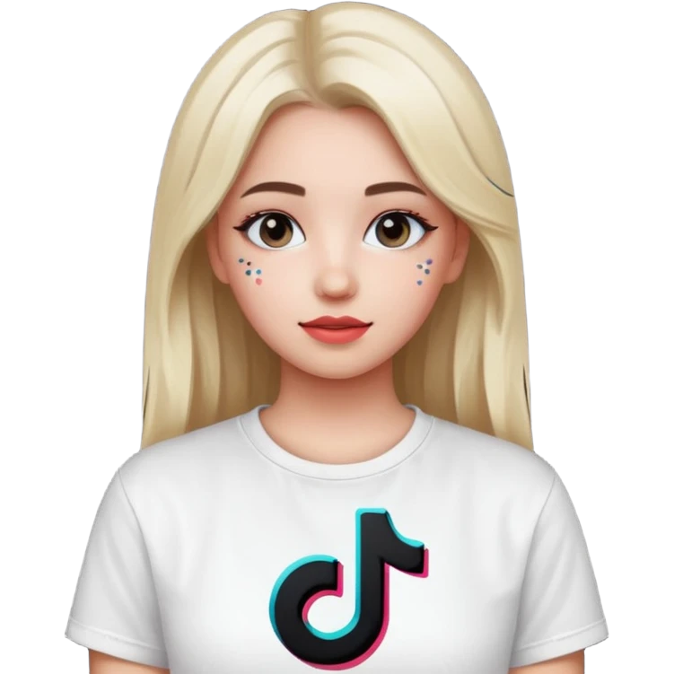 Girl with tiktok logo emoji