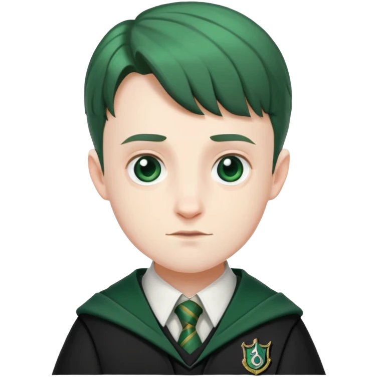 Theodore Nott in harry potter, wear hogwarts slytherin uniform emoji